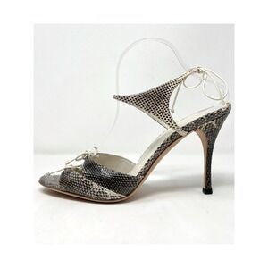 Gucci Vintage Snakeskin Bow Tie Strap‎ Heels US 11B